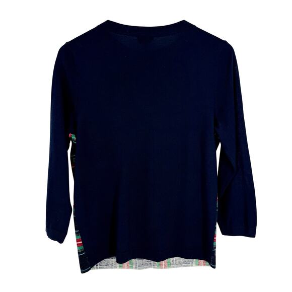 Talbots Medium 100% MERINO WOOL Rhinestone Christmas Dogs Poodle Sweater Top - Picture 7 of 7